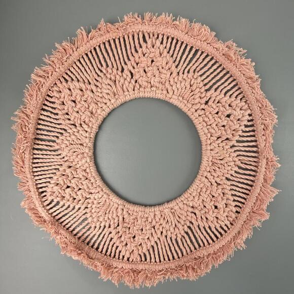 Pink Macrame Boho Wall Hanging - Picture 1 of 3